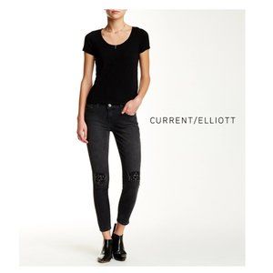 NEW Current Elliott Embellish Stiletto Black Jeans